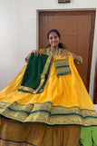blouse unstitched / yellow & green