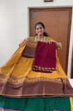 blouse unstitched / yellow & red