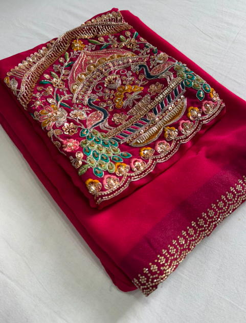 Star Georgette Jharkhand saree SS495