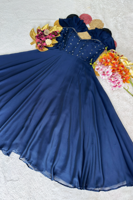 Festival Special Maggam Work Rangoli Silk Gown  SS510