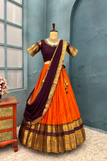 XXS-32 / orange & maroon