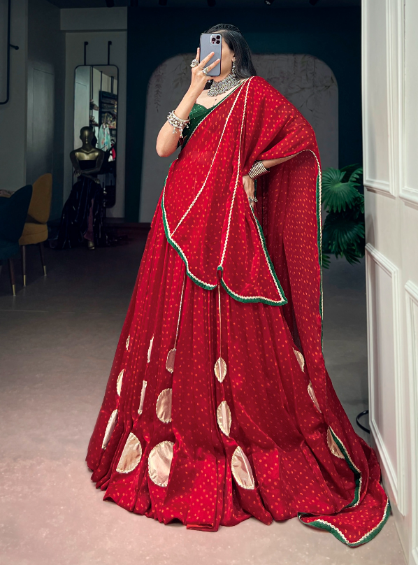 Traditional Bandhej Print lehanga SS516