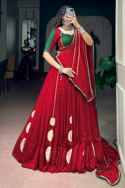 Traditional Bandhej Print lehanga SS516