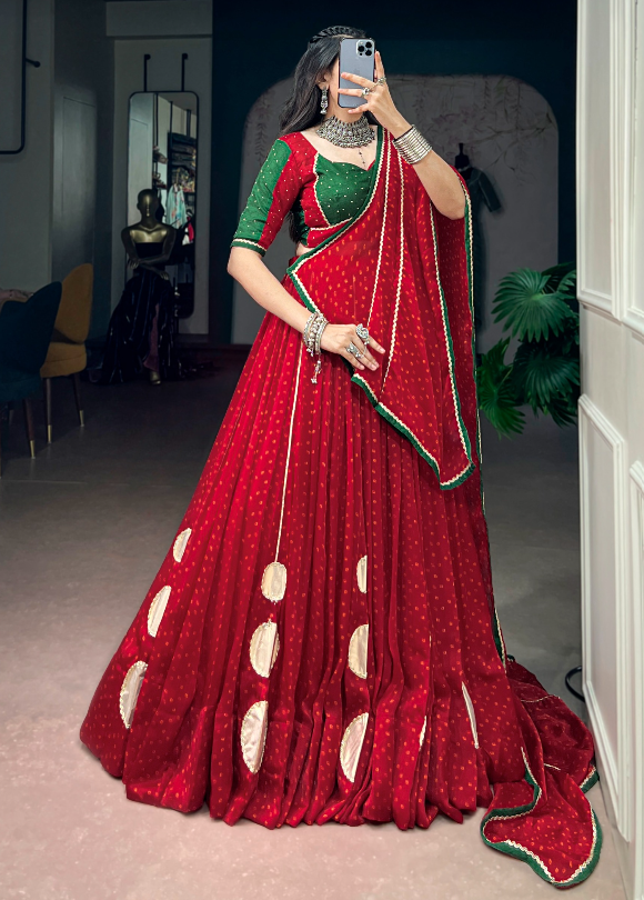 Traditional Bandhej Print lehanga SS516