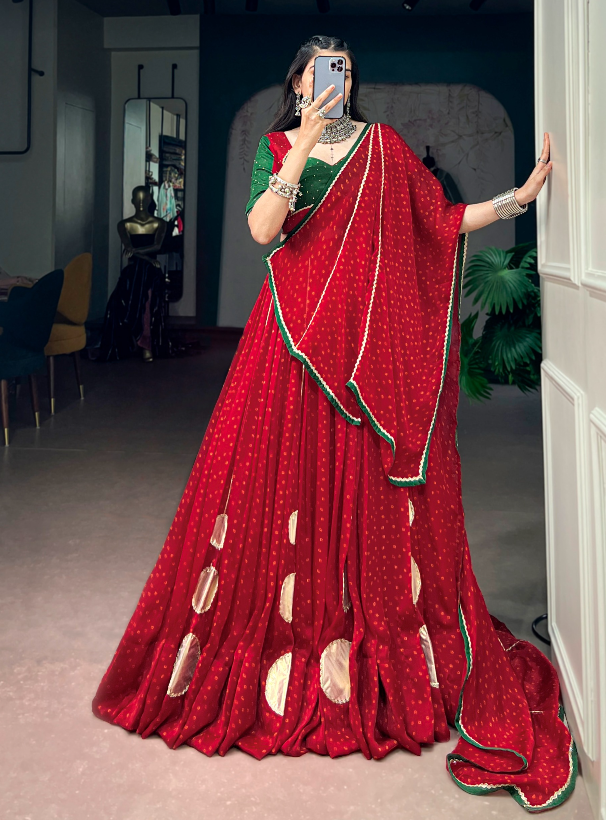 Traditional Bandhej Print lehanga SS516