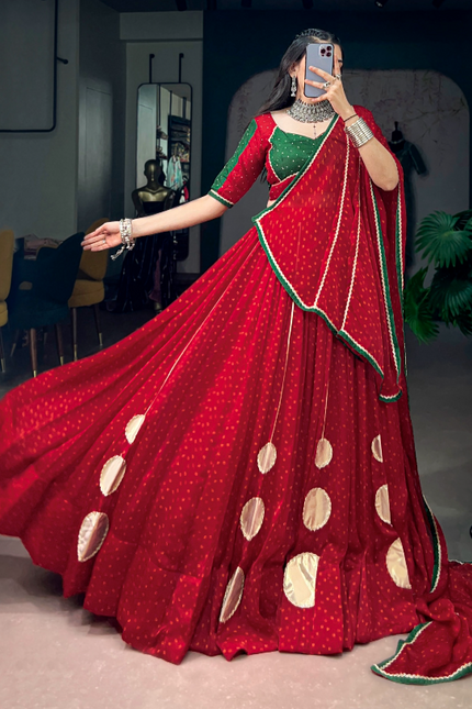 Traditional Bandhej Print lehanga SS516