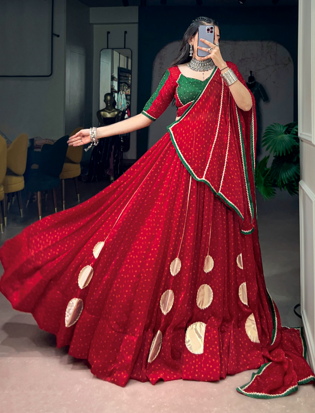 Traditional Bandhej Print lehanga SS516