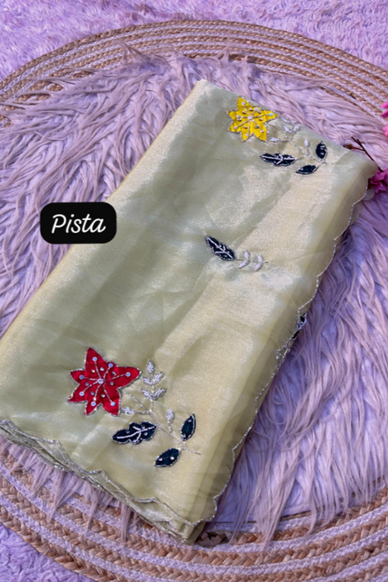 Beautiful nc moss saree SS520