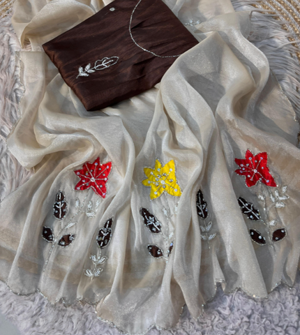 Beautiful nc moss saree SS520