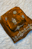 Blouse unstitched / golden brown