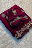 Blouse unstitched / magenta