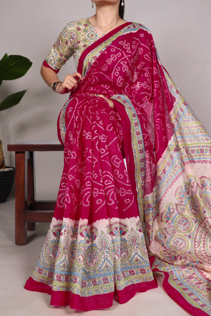 Fusion Of Madhubani and Bandhej SS527