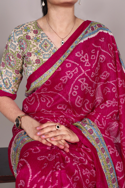 Fusion Of Madhubani and Bandhej SS527
