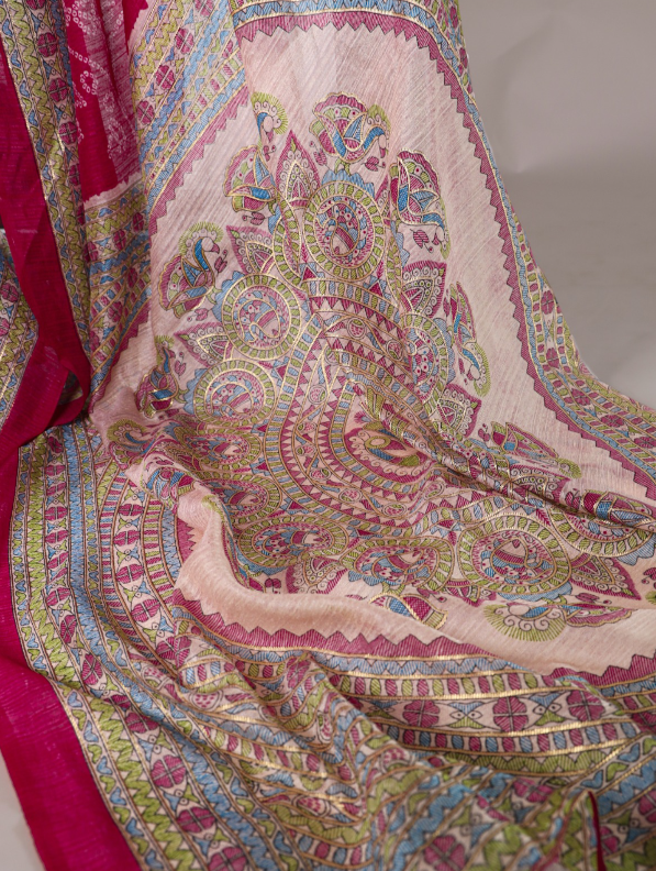 Fusion Of Madhubani and Bandhej SS527
