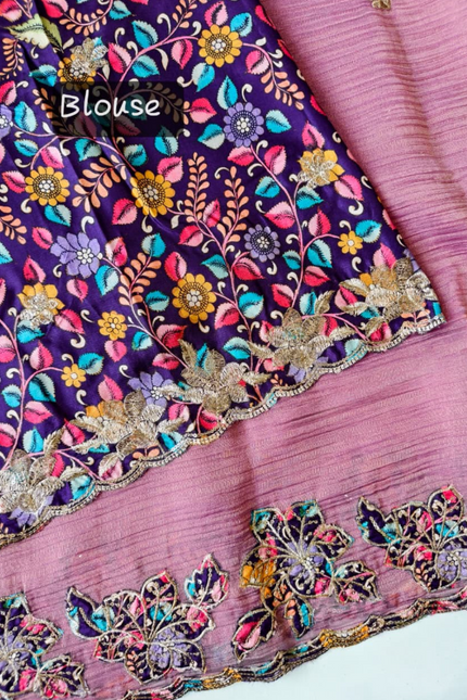 Pure soft crush fabric saree SS530