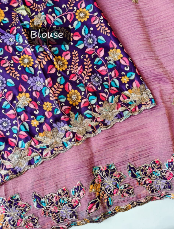 Pure soft crush fabric saree SS530