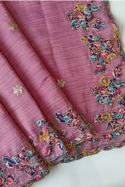 Pure soft crush fabric saree SS530