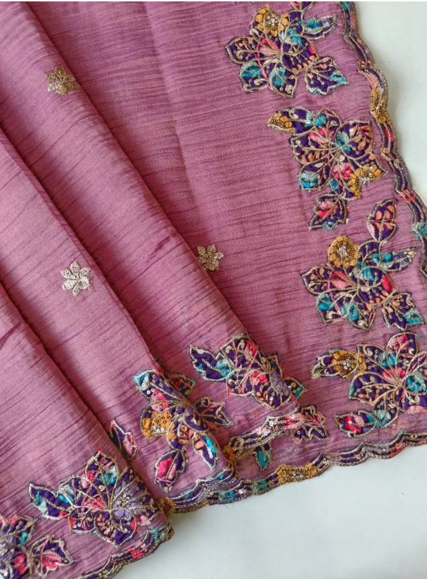 Pure soft crush fabric saree SS530