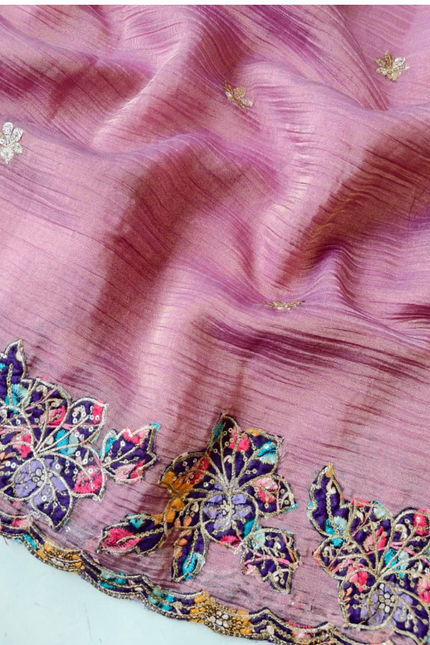 Pure soft crush fabric saree SS530