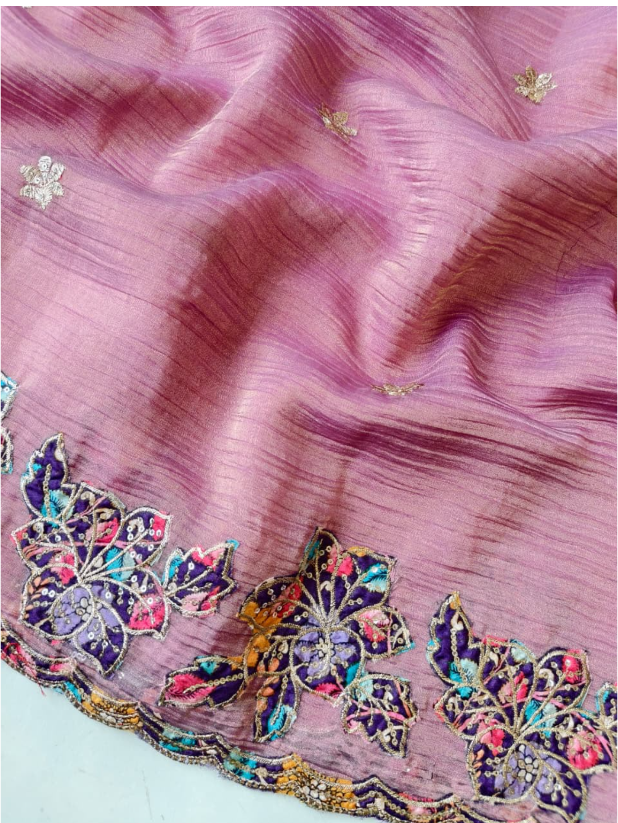 Pure soft crush fabric saree SS530