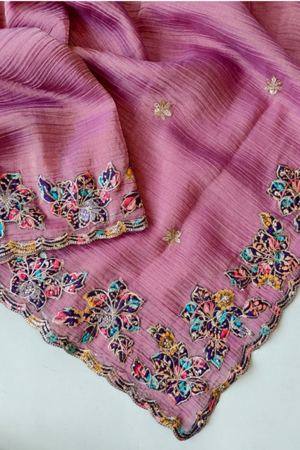 Pure soft crush fabric saree SS530
