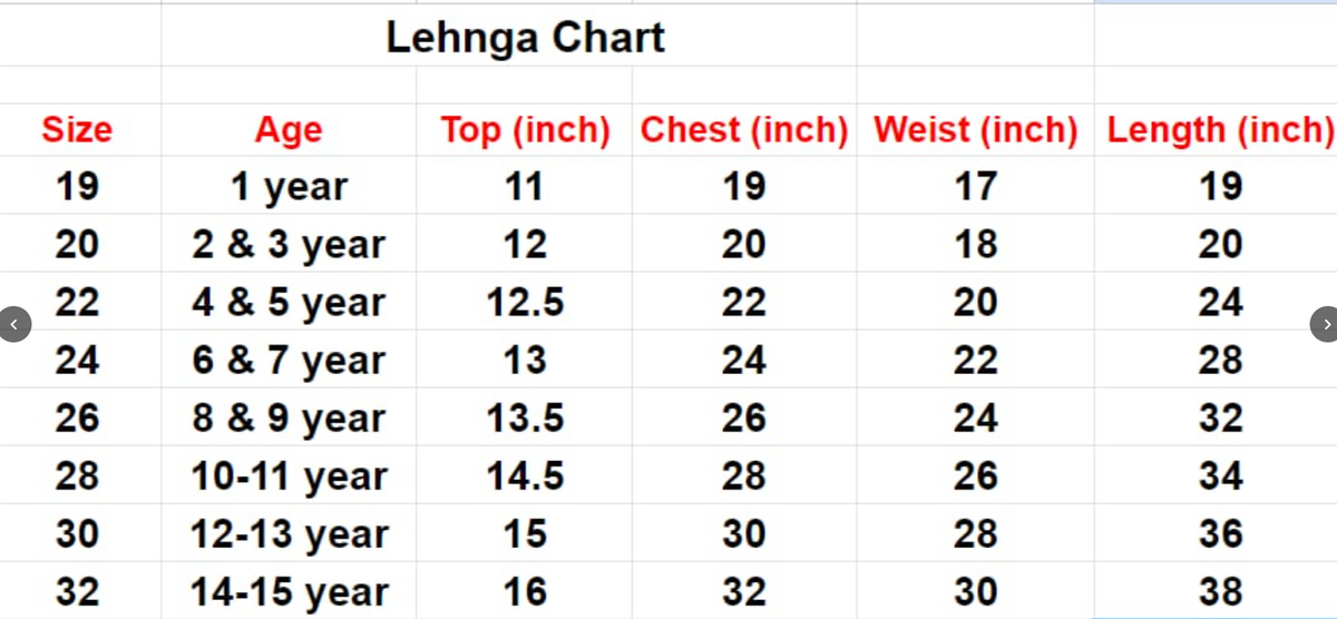 Size Chart