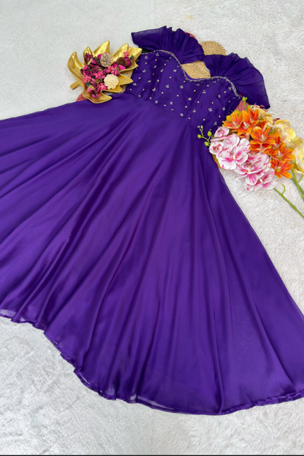 Festival Special Maggam Work Rangoli Silk Gown  SS510