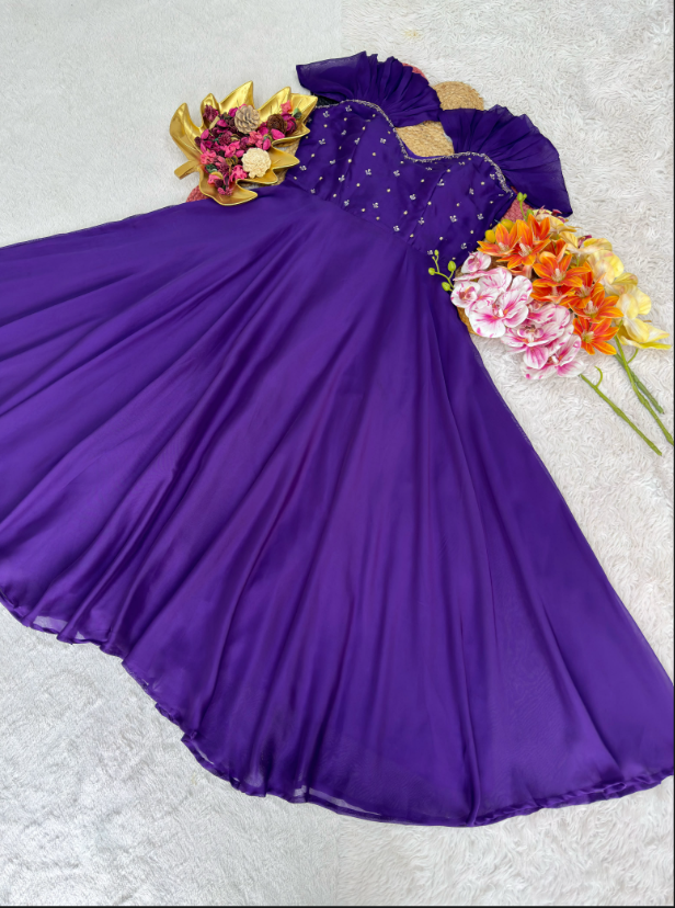 Festival Special Maggam Work Rangoli Silk Gown  SS510