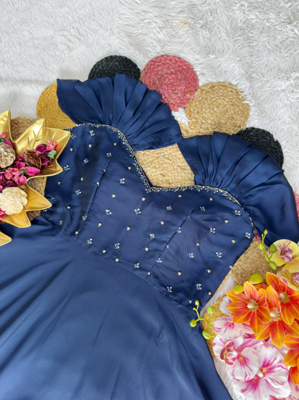 Festival Special Maggam Work Rangoli Silk Gown  SS510