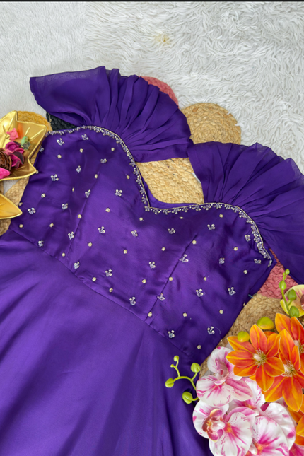 Festival Special Maggam Work Rangoli Silk Gown  SS510
