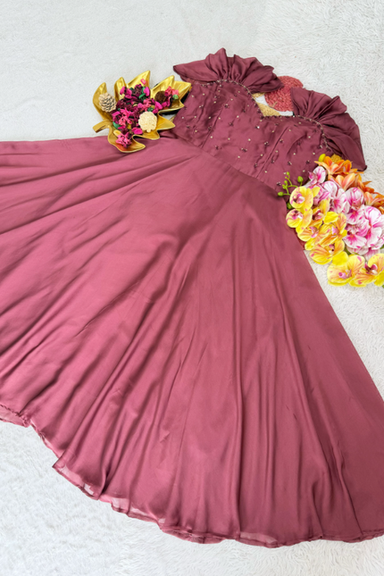 Festival Special Maggam Work Rangoli Silk Gown  SS510