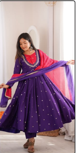 SS539 Real Mirror Designer Anarkali Three Piece Set