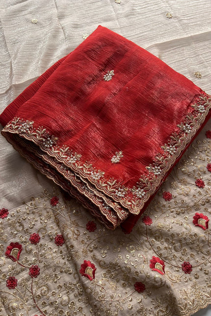 Crunchy chiffon crush silk saree SS561