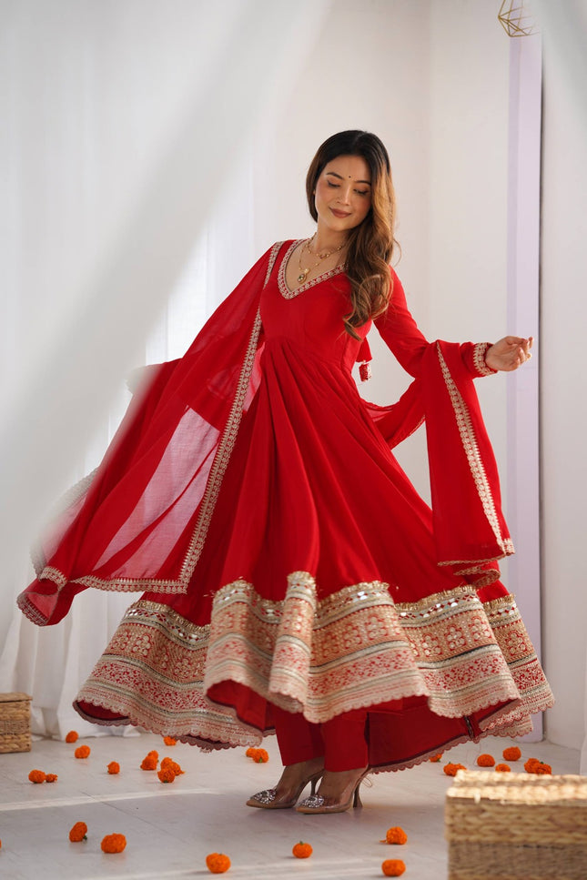 Pure Blooming Vichitra Silk Anarkali SS560