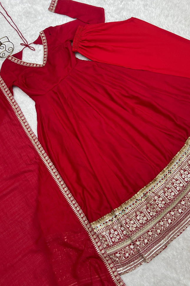 Pure Blooming Vichitra Silk Anarkali SS560