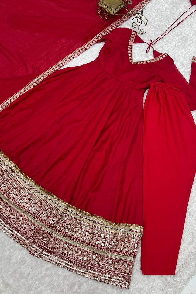 Pure Blooming Vichitra Silk Anarkali SS560
