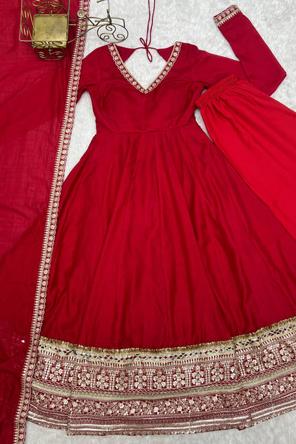 Pure Blooming Vichitra Silk Anarkali SS590