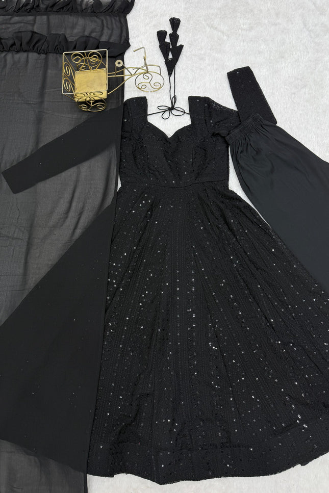 Classic Lukhnowi Georgette Anarkali Suit SS580