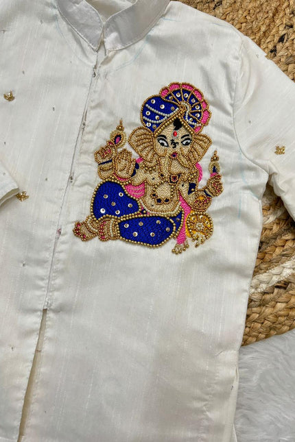 Soft Rawsilk kids kurtha & dothi SS575