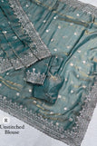 blouse unstitched / tealblue