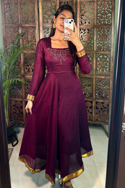 Blooming vichitra silk Gown SS577