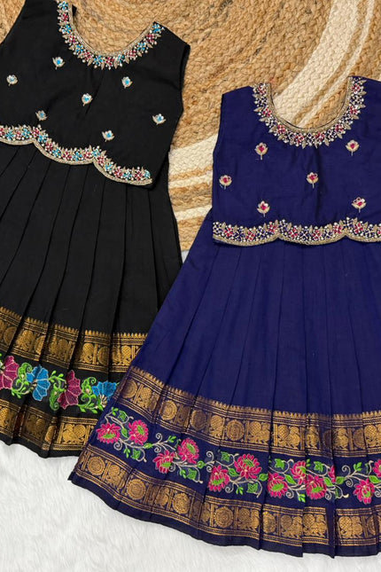 Pure cotton gap border design lehanga SS564