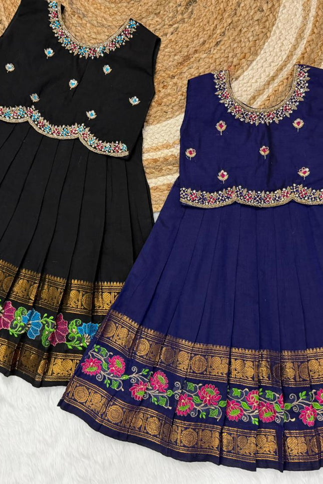 Pure cotton gap border design lehanga SS564