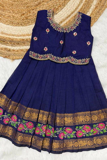 Pure cotton gap border design lehanga SS564