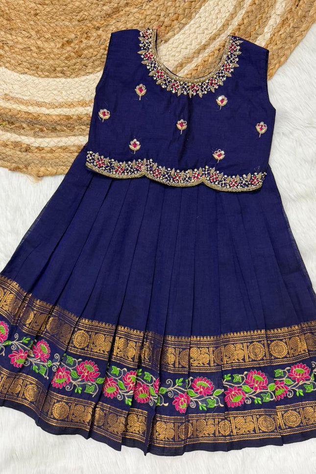Pure cotton gap border design lehanga SS564