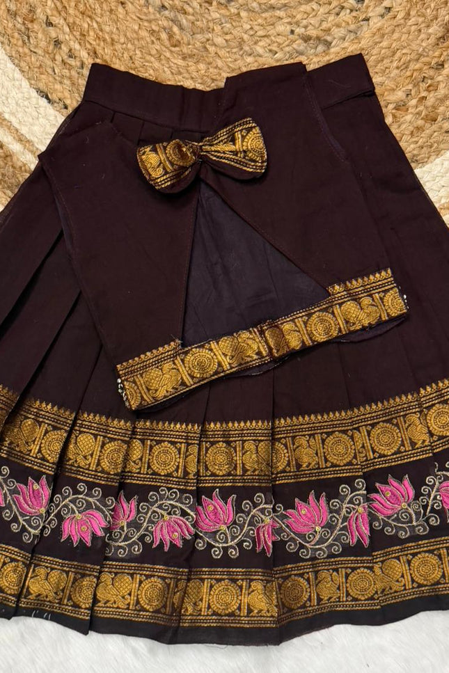 Pure cotton gap border design lehanga SS564