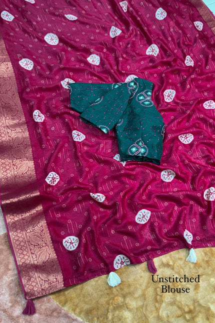 A perfect self weaved printed saree SS588