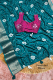 blouse unstitched / tealblue
