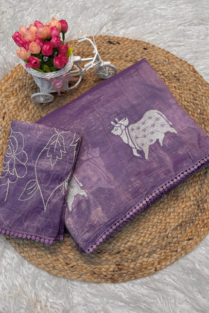 Cow Gold Crush Saree SS593
