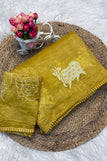 blouse unstitched / gold yellow